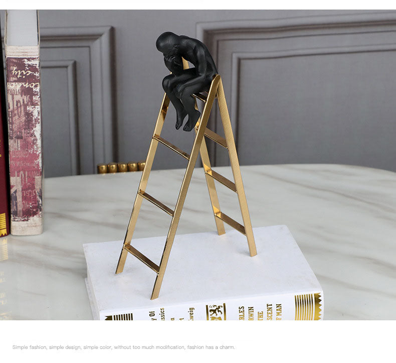 Thinking man on Ladder Ornament