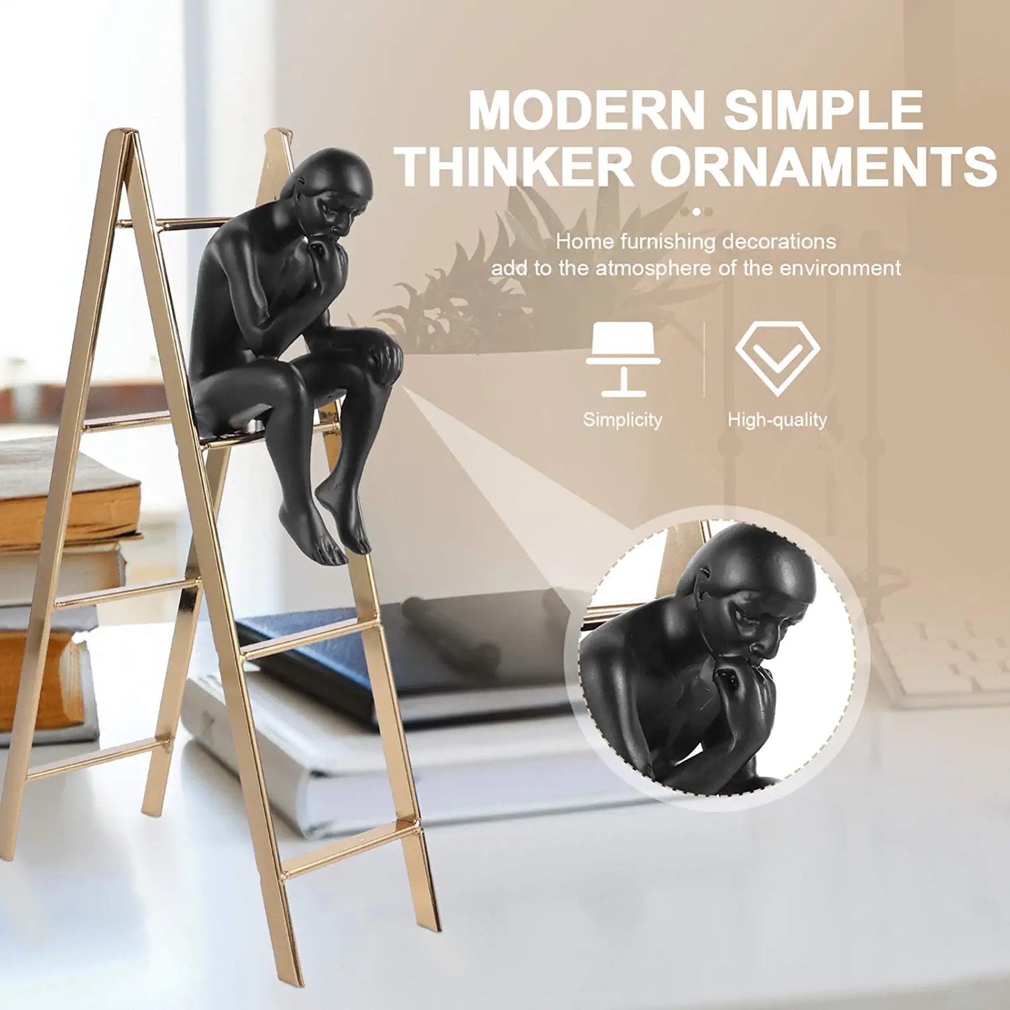Thinking man on Ladder Ornament